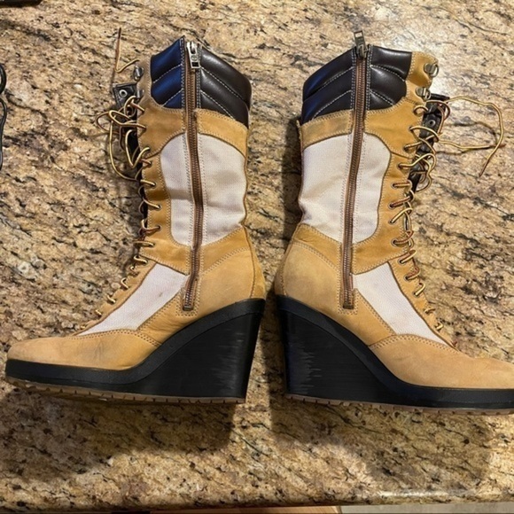 Timberland Women’s Spring Point Lace Up 14” Wedge Boots Wheat/Brown size 7 - Picture 8 of 9